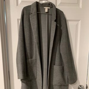 H&M Knee-Length Open Front Gray Coat